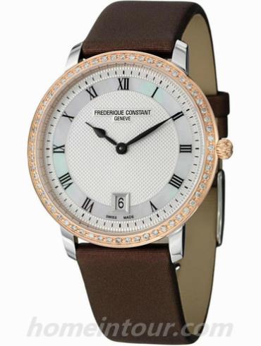 康斯登FC-220M4SD32女表百年经典系列-棕色表带/表径37mm