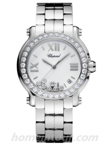 萧邦278477-3008女表Happy Diamonds系列-银色表带/表径36mm