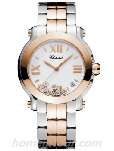 萧邦278488-9002女表Happy Diamonds系列-间金色表带/表径36mm