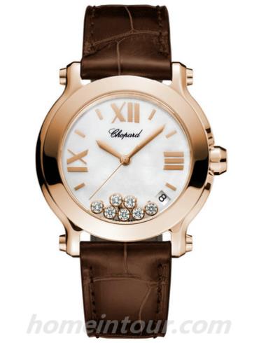 萧邦277471-5002女表Happy Diamonds系列-棕色表带/表径36mm