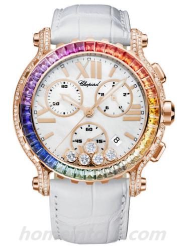 萧邦283582-5015女表Happy Diamonds系列-白色表带/表径42mm