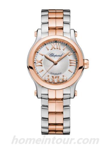 萧邦278573-6002女表Happy Diamonds系列-间金色表带/表径30mm