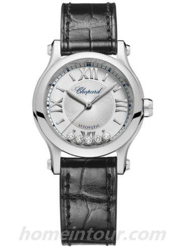 萧邦278573-3001女表Happy Diamonds系列-黑色表带/表径30mm