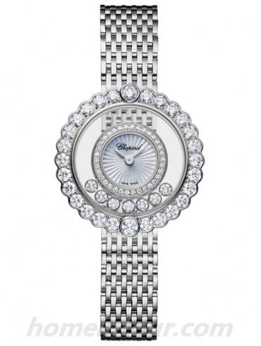 萧邦204180-1201女表Happy Diamonds系列-银色表带/表径26mm