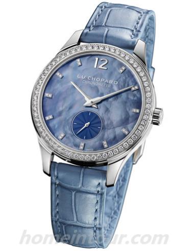 萧邦131968-1002女表L.U.C系列-蓝盘表带/表径35mm