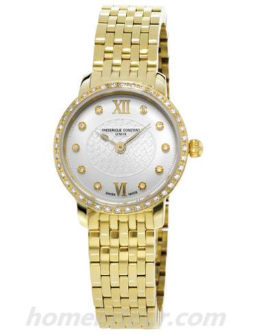 康斯登FC-200WHDSD5B女表百年经典系列-金色表带/表径25mm