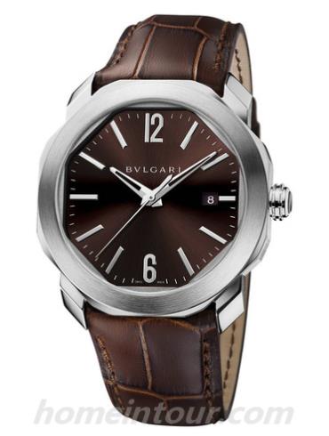 宝格丽102705男表OCTO系列-棕色表带/表径41mm