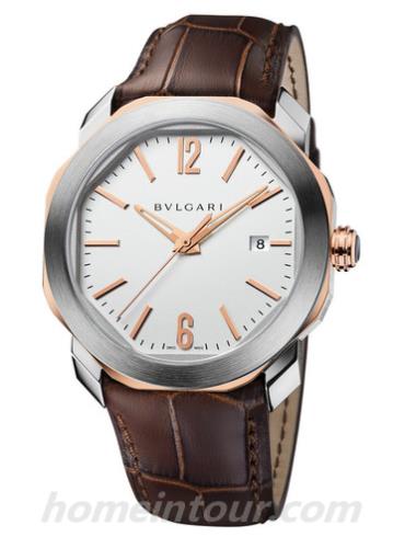 宝格丽102703男表OCTO系列-棕色表带/表径41mm