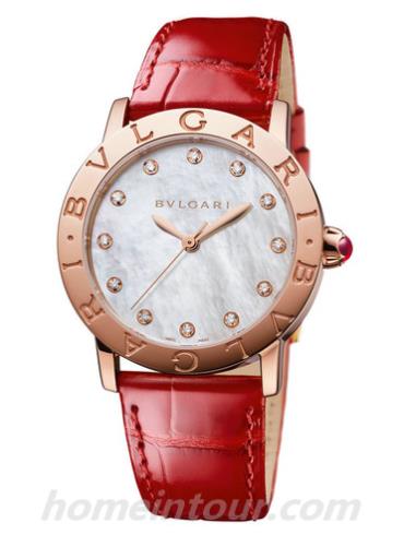 宝格丽102750女表BVLGARI系列-红色表带/表径33mm