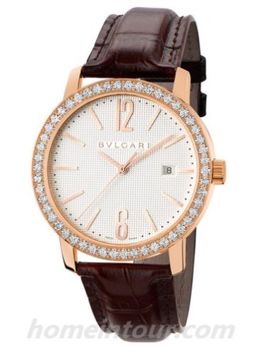宝格丽102251_BBP40WGDLD男表BVLGARI系列-棕色表带/表径40mm