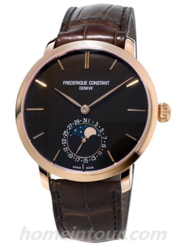 康斯登FC-705C4S9男表Manufacture系列-棕色表带/表径42mm