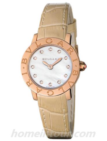 宝格丽BBLP26WGL_12女表BVLGARI系列-米色表带/表径26mm