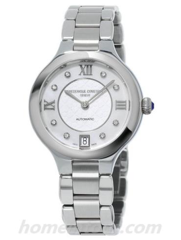 康斯登FC-306WHD3ER6B女表天悦系列-银色表带/表径33mm