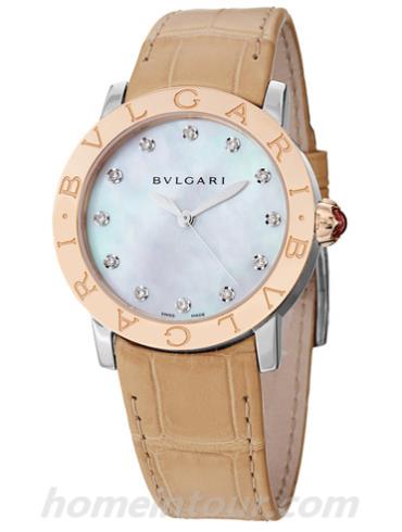 宝格丽BBL33WSPGL_12女表BVLGARI系列-米色表带/表径33mm