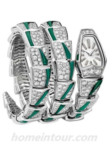 宝格丽SPW26WGD1GD2A.2T女表SERPENTI系列-银色/绿色表带/表径26mm