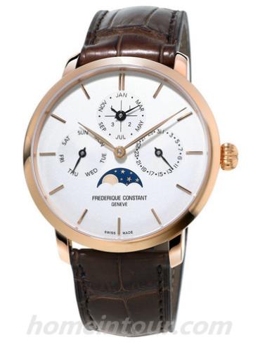 康斯登FC-775V4S4男表Manufacture系列-棕色表带/表径42mm