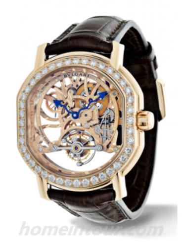 宝格丽BRRP44GLDTBSK男表DANIEL ROTH系列-棕色表带/表径44mm