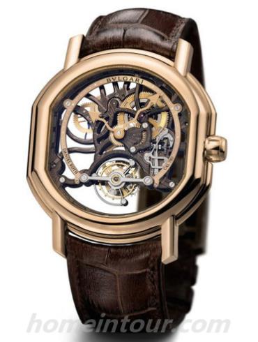 宝格丽BRRP44C11GLTBSK男表DANIEL ROTH系列-棕色表带/表径44mm