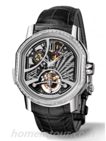 宝格丽BRRW48GLBDTBMR男表DANIEL ROTH系列-黑色表带/表径48mm