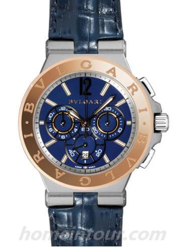 宝格丽DG42C3SPGLDCH男表DIAGONO系列-蓝色表带/表径42mm