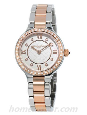 康斯登FC-200WHD1ERD32B女表天悦系列-银色/玫瑰金表带/表径28mm