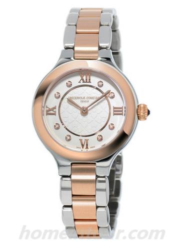 康斯登FC-200WHD1ER32B女表天悦系列-银色/玫瑰金表带/表径28mm