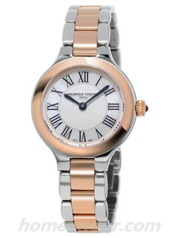 康斯登FC-200M1ER32B女表天悦系列-银色/玫瑰金表带/表径28mm