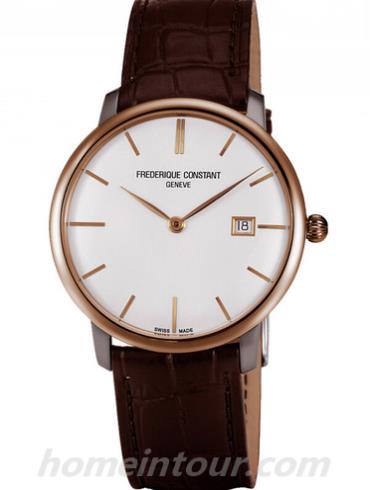 康斯登FC-306V4STZ9男表超薄迷你女装系列-深棕色表带/表径40mm