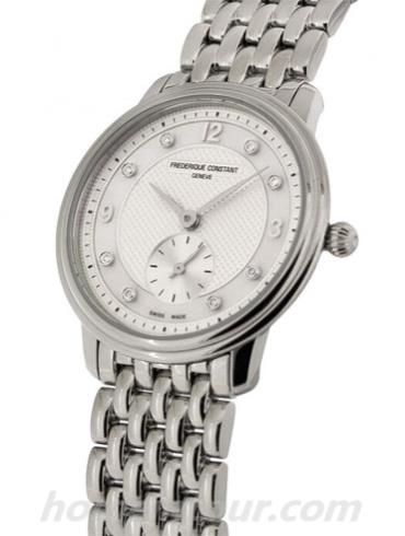 康斯登FC-235MPWD1S6B女表超薄迷你女装系列-银色表带/表径28.6mm