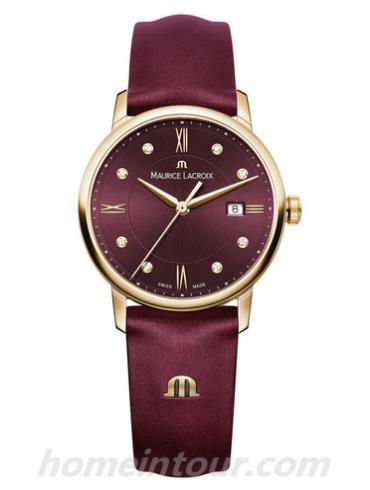 艾美EL1094-PVP01-550-1女表Eliros系列-勃艮第红色表带/表径30mm