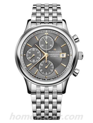 艾美LC6158-SS002-330-1男表典雅系列-银色表带/表径41mm