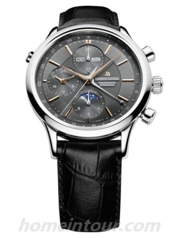 艾美LC6078-SS001-331-1男表典雅系列-黑色表带/表径41mm