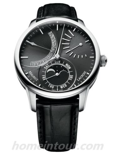 艾美MP6528-SS001-330-1男表匠心系列-黑色表带/表径43mm