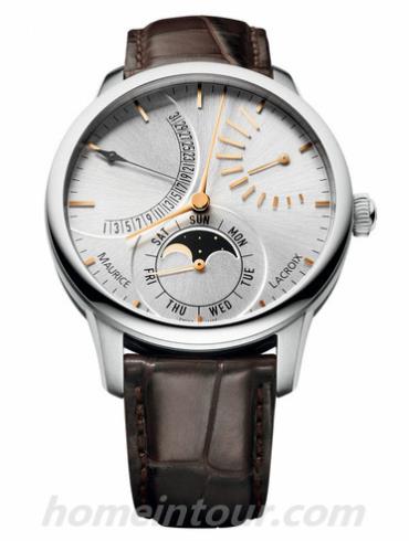 艾美MP6528-SS001-130-1男表匠心系列-哑光棕色表带/表径43mm