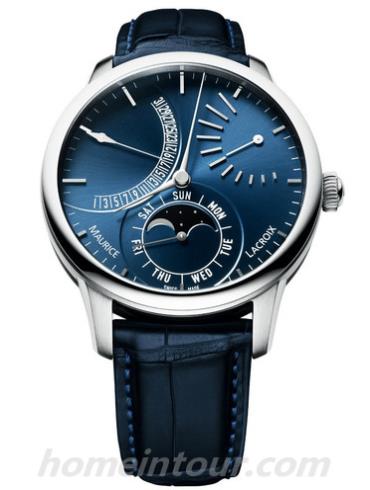 艾美MP6528-SS001-430-1男表匠心系列-蓝色表带/表径43mm