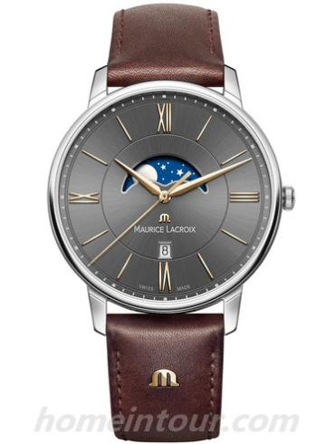 艾美EL1108_SS001_311_1男表Eliros系列-酒红色表带/表径40mm