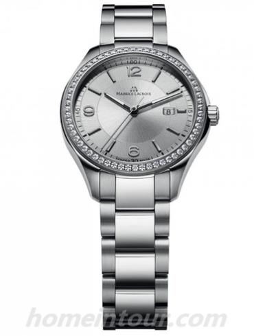 艾美MI1014-SD502-130女表MIROS系列-银色表带/表径32mm