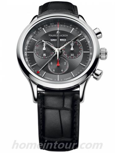 艾美LC1228-SS001-330男表典雅系列-黑色表带/表径40mm