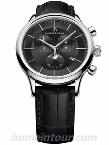 艾美LC1148-SS001-331男表典雅系列-黑色表带/表径40mm