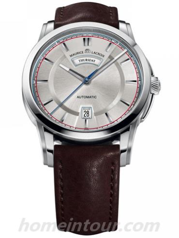 艾美PT6158-SS001-131男表奔涛系列-棕色表带/表径40mm