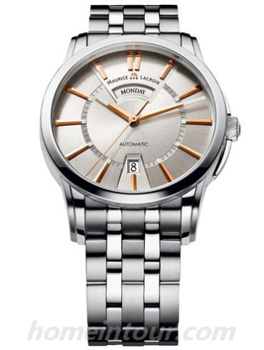 艾美PT6158-SS002-19E男表奔涛系列-银色表带/表径40mm