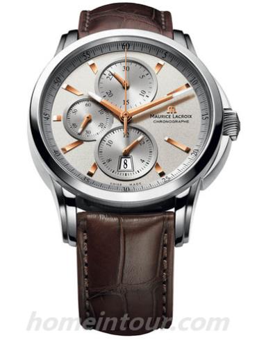 艾美PT6188-SS001-332-002男表奔涛系列-棕色表带/表径43mm