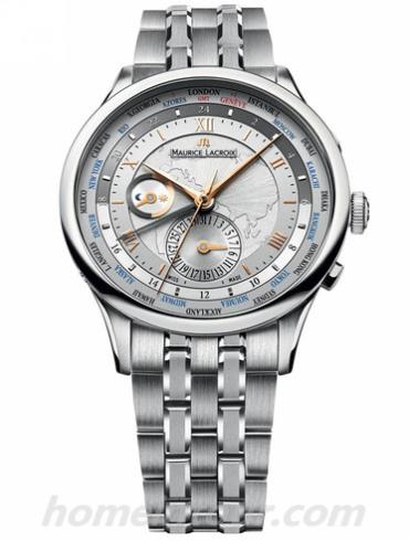 艾美MP6008-SS002-110男表匠心系列-银色表带/表径45mm