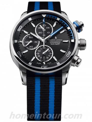 艾美PT6008-SS002-331-002男表奔涛系列-黑蓝色表带/表径43mm