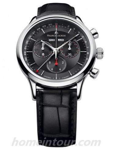 艾美LC1228-SS001-331男表典雅系列-黑色表带/表径40mm