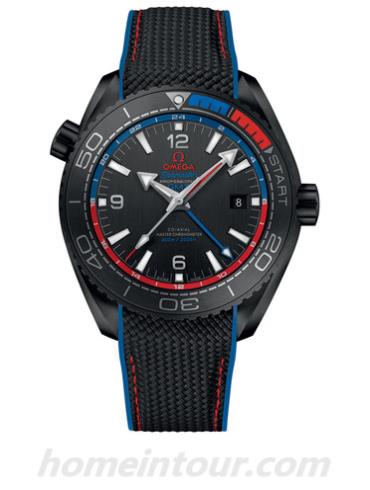 欧米茄215.92.46.22.01.004男表海马系列-黑色表带/表径45.5mm