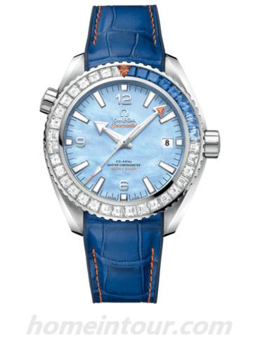 欧米茄215.58.44.21.07.001男表海马系列-蓝色表带/表径43.5mm