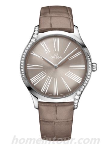 欧米茄428.18.39.60.13.001男表碟飞系列-棕色表带/表径39mm