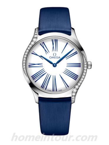 欧米茄428.17.36.60.04.001男表碟飞系列-蓝色表带/表径36mm