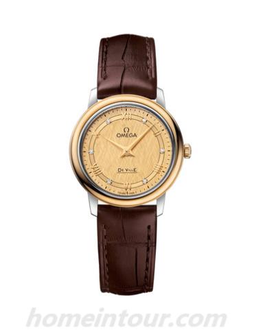 欧米茄424.23.27.60.58.001女表碟飞系列-棕色表带/表径27.4mm